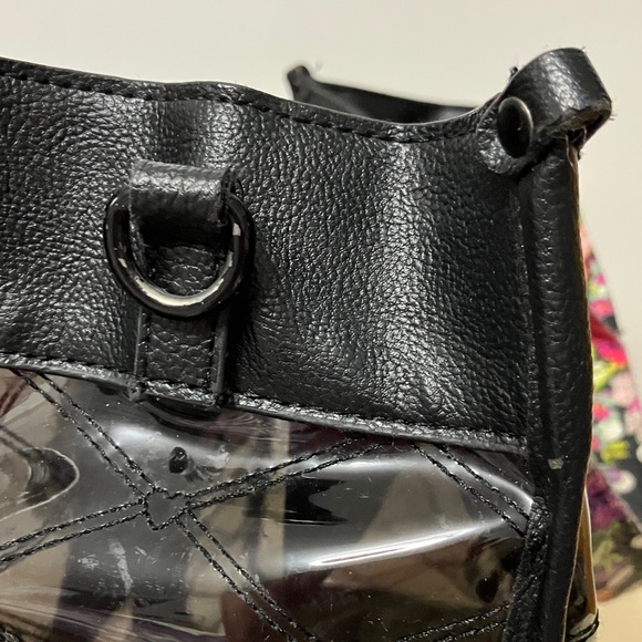 Large Betsey Johnson Clear Tote Bag Black/Multi - Picture 10 of 13